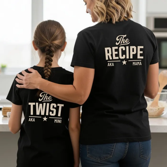 Matching T-shirt Ouder & Kind - Mama-dochter bakdag in eigen keuken