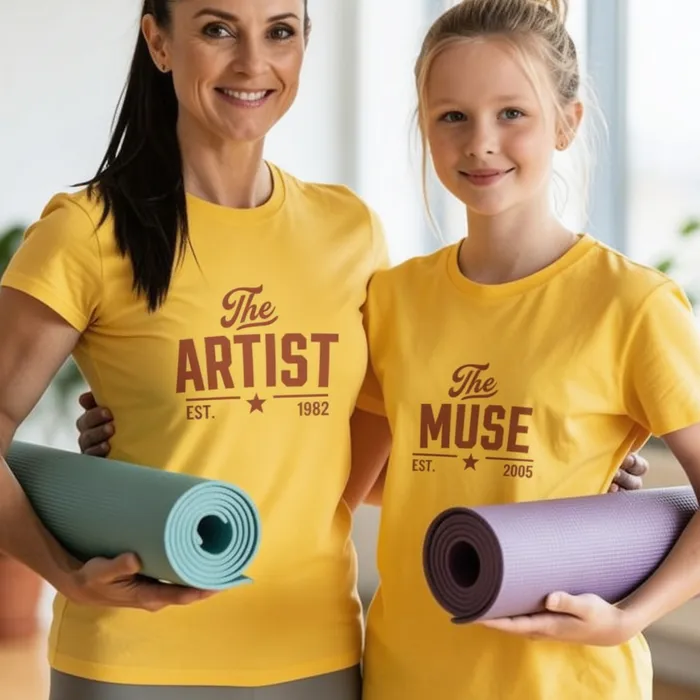 Matching T-shirt Ouder & Kind - Mama & Dochter Yoga Studio Duo