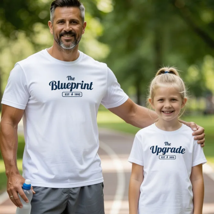 Matching T-shirt Ouder & Kind - Papa & Dochter Marathon Team