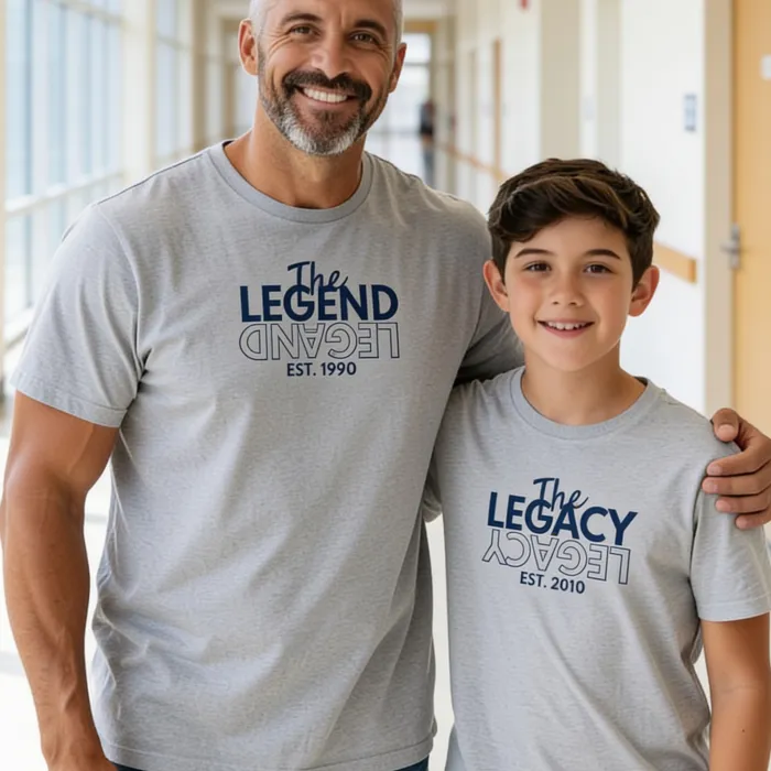 Matching T-shirt Ouder & Kind - Papa en zoon draaien eerste ploegendienst samen