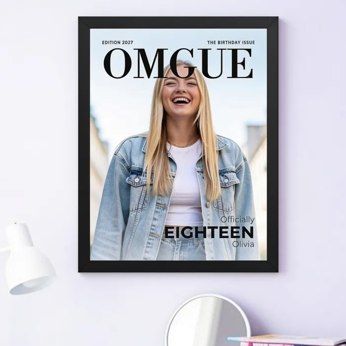 Plakat Okładka Magazynu ze Zdjęciem - Achttien en op de cover van haar eigen glossy