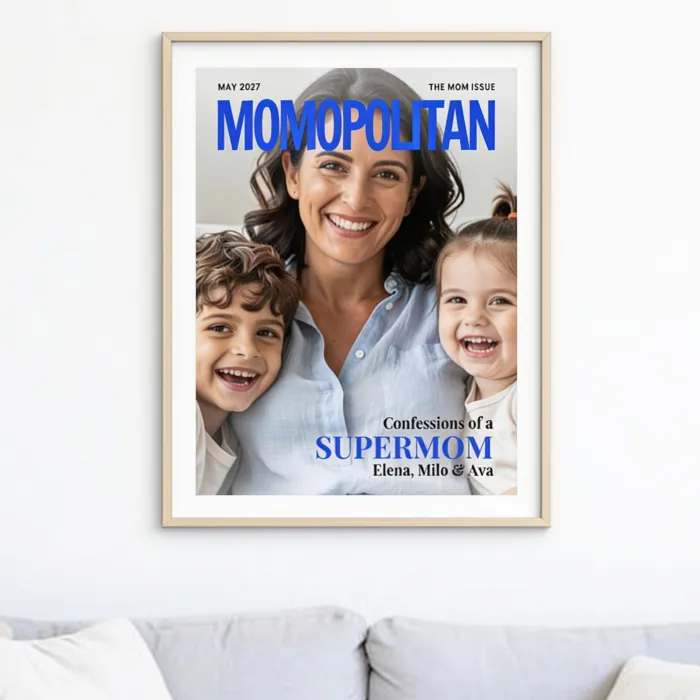 Póster Portada de Revista con Foto - Supermama op de cover voor Moederdag