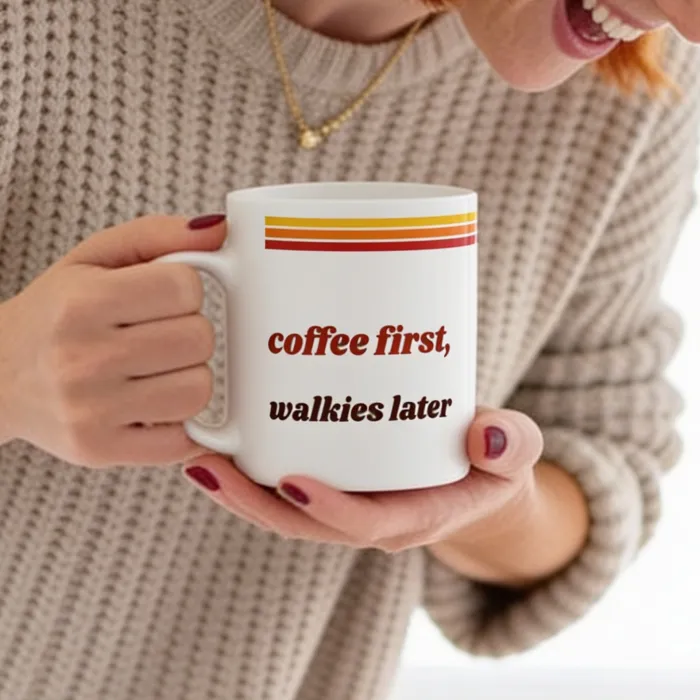 Taza Retro con Nombre - Eerst koffie, dan de hond uitlaten