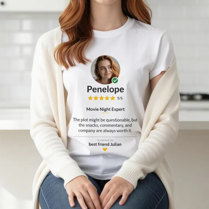 T-shirt avec Avis 5 Étoiles - 5-sterren review voor zus die altijd de slechtste films kiest