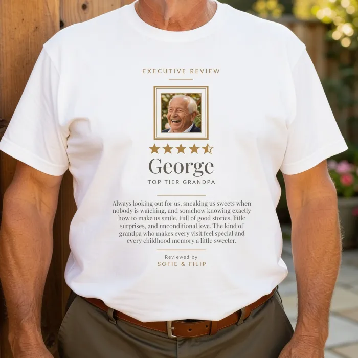 T-shirt avec Avis 5 Étoiles - Opa cadeau met kleinkinderen review
