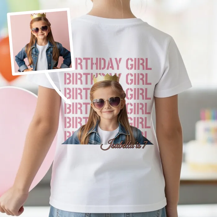 TekstPortret T-shirt - Birthday girl