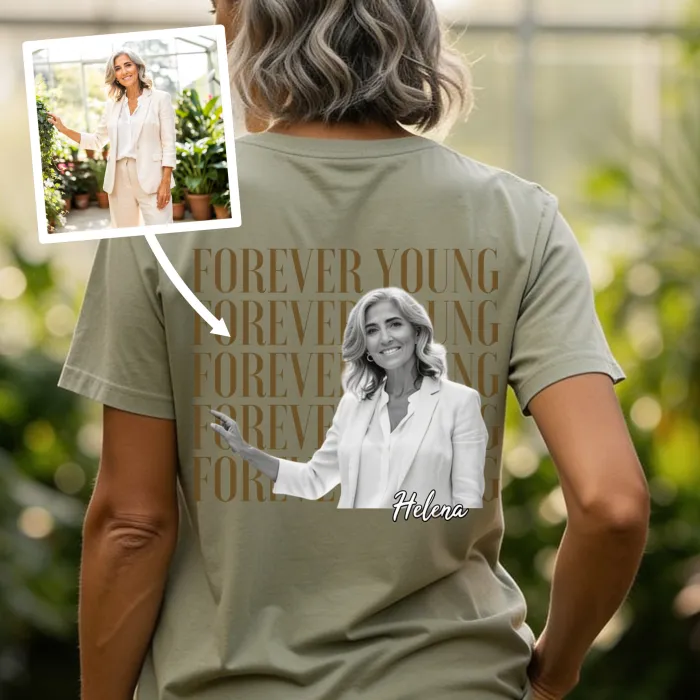 TekstPortret T-shirt - Vintage portret voor mama's 60ste