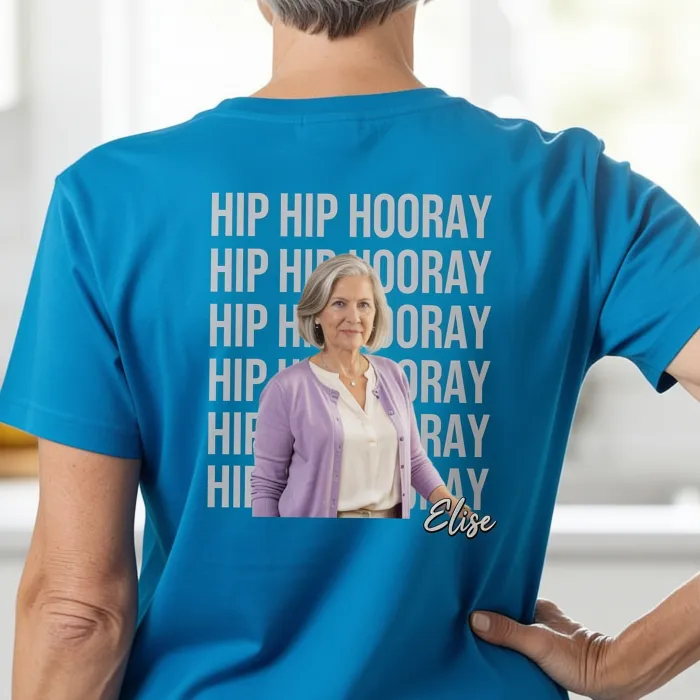 TekstPortret T-shirt - Hip hip hooray voor oma
