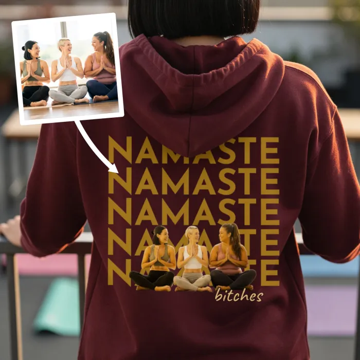TekstPortret T-shirt - Yoga crew met attitude