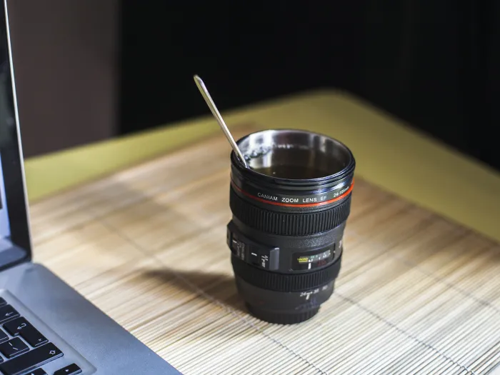 Kameraobjektiv Tasse