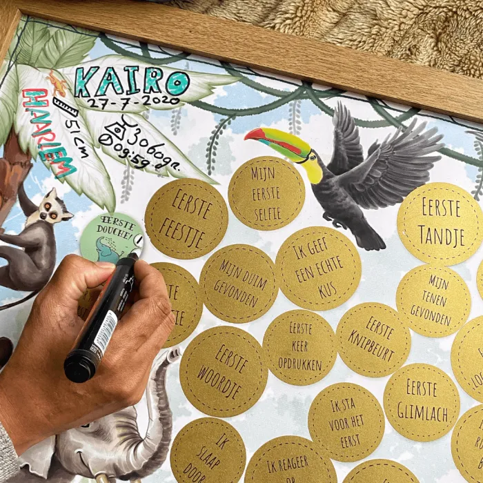 Baby Meilensteine Rubbel-Poster