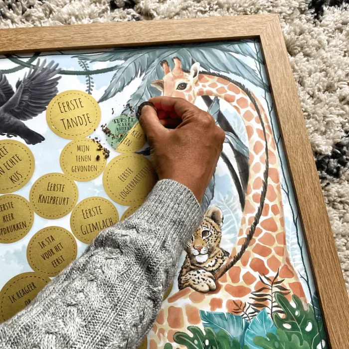 Baby Meilensteine Rubbel-Poster