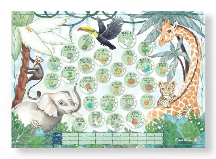 Baby Meilensteine Rubbel-Poster