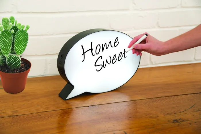 Beschreibbare LED Sprechblasenlampe