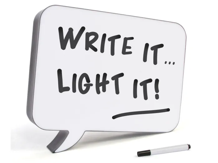 Beschreibbare LED Sprechblasenlampe