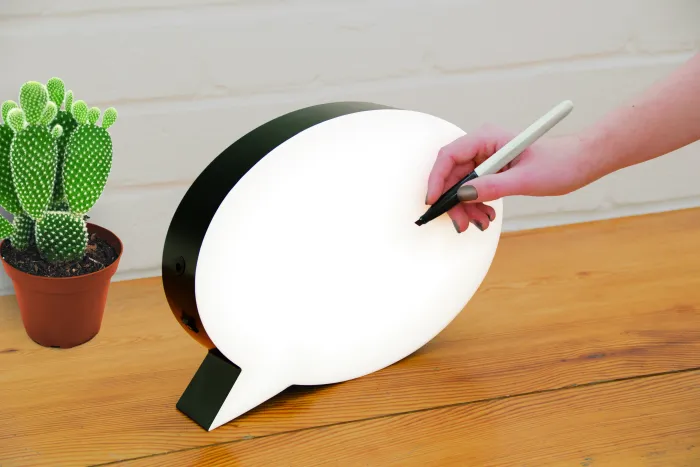 Beschreibbare LED Sprechblasenlampe