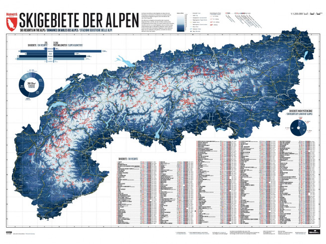 Poster Alps Ski Resorts | Map Ski Resorts - CoolGift