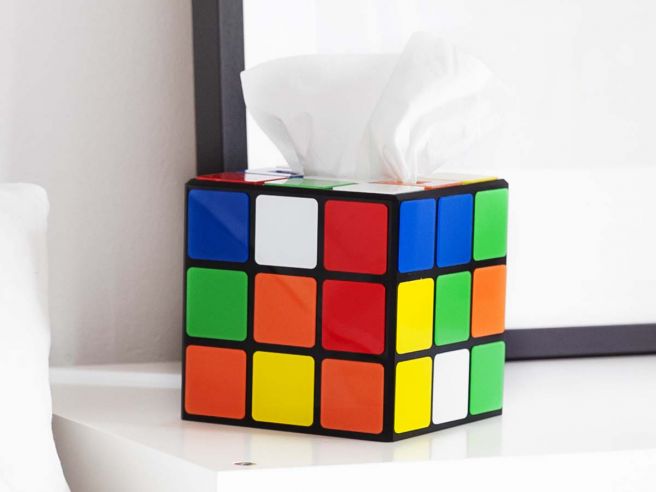 boite à mouchoirs rubik cube posca acrylique merc - Cultura
