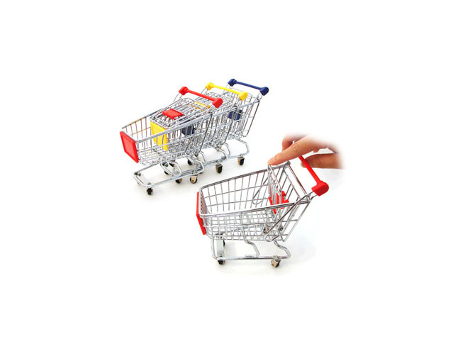 12 X 8.5 X 11 Cm SM SunniMix Mini Supermarket Wheelbarrow Shopping Cart Basket Trolley Children Toy 12 x 8.5 x 11cm Sky blue 