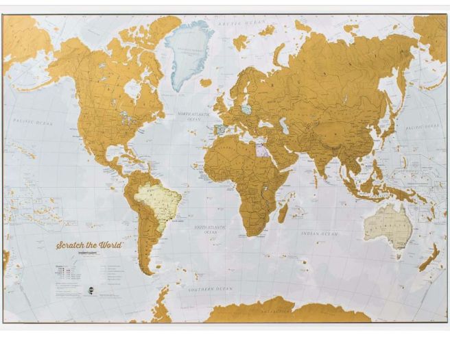 Grande carte du monde à gratter - Blanc - Worldinmaps