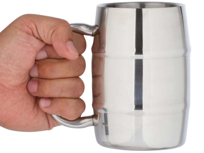 1, Stainless Steel Perfect Gift for Beer Lovers Insulated Beer Mug Keeps Beer Ice Cold Double Wall Stainless Steel 17oz 
