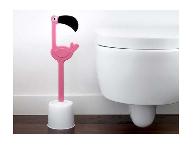 pink toilet brush