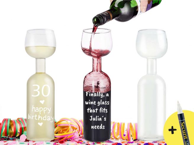 Clip vlinder Vulkanisch humor Wijnfles Glas | Wine Bottle Glass Kopen - CoolGift