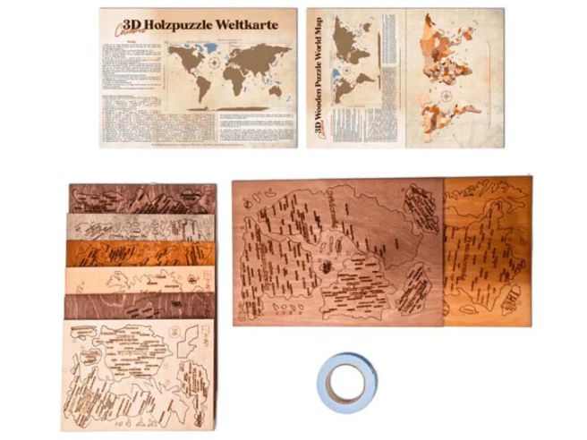 Luxus Holz-Puzzle Weltkarte