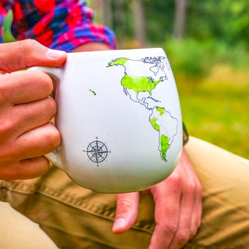 Weltkarten Kaffeebecher