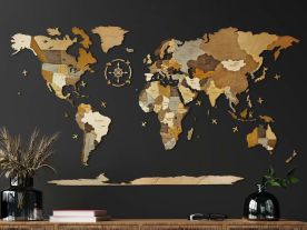 Luxury Wooden World Map